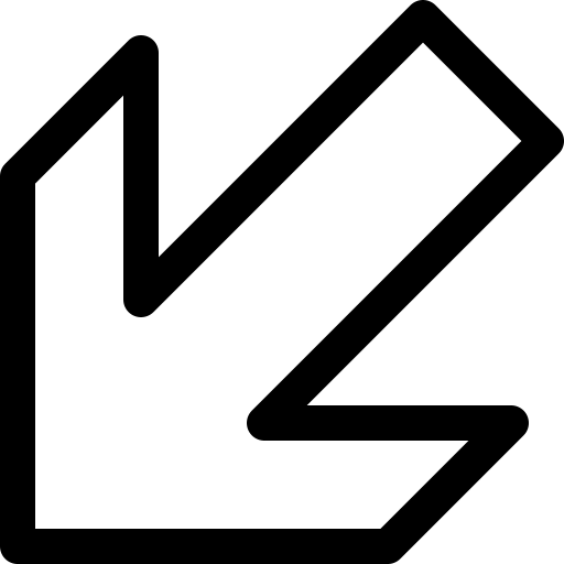 Arrow, left, ui, down, left icon icon